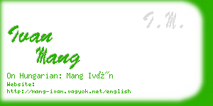 ivan mang business card
